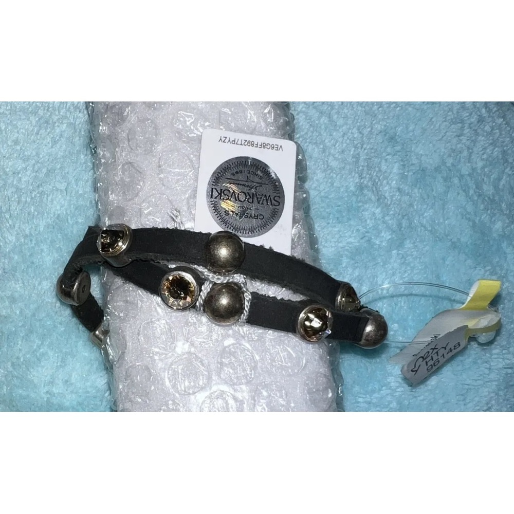 NWT Heet Swarovski Crystal Leather Wrap Bracelet